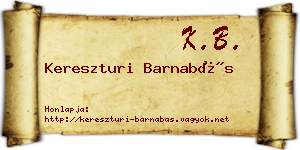 Kereszturi Barnabás névjegykártya